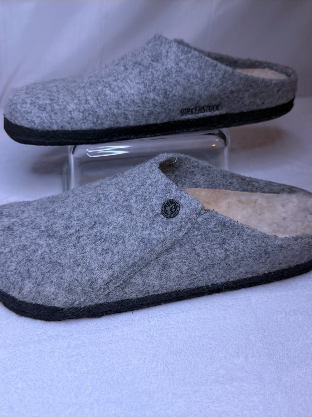 Birkenstock Men’s Gray Felt Slip-On Clogs